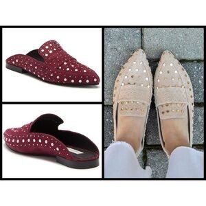 💕KRISTIN CAVALLARI💕 Suede Studded Loafer Mules ~ Amethyst 8.5 New in Box